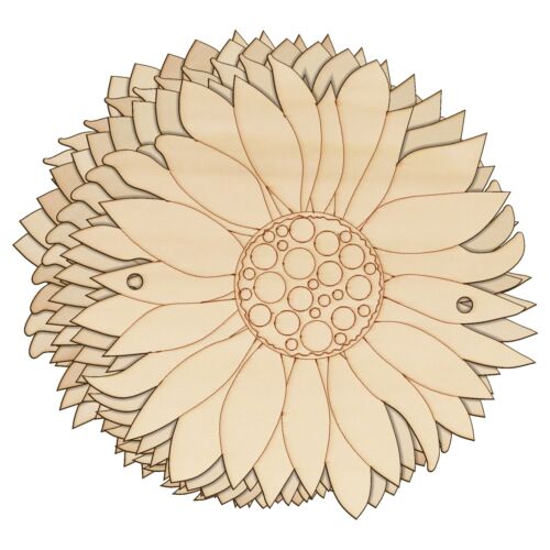 10x Holz Sonnenblume Blumenkopf Basteln Form 3mm Lagen Pflanzen Garten Natur - Bild 2 von 7
