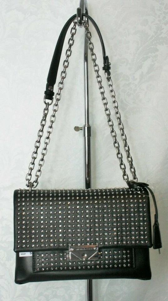 CORREA CADENA MICHAEL KORS CECE CUERO NEGRO MEDIANO