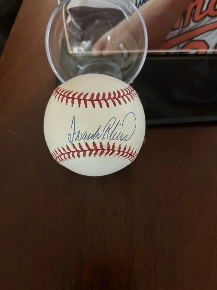 Frank Robinson signed ball & 8" x 10" photo -Horizontal PHOTO/BALL DISPLAY CASE - Image 4 of 4