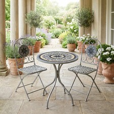 Tavolo da Giardino Set Tavolo + 2 Sedie 60x72 cm Bianco Alternativo VivaGarden