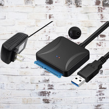 USB 3.0 to SATA III Adapter for 2.5" 3.5" SSD HDD Hard Drive with 12V/2A Power