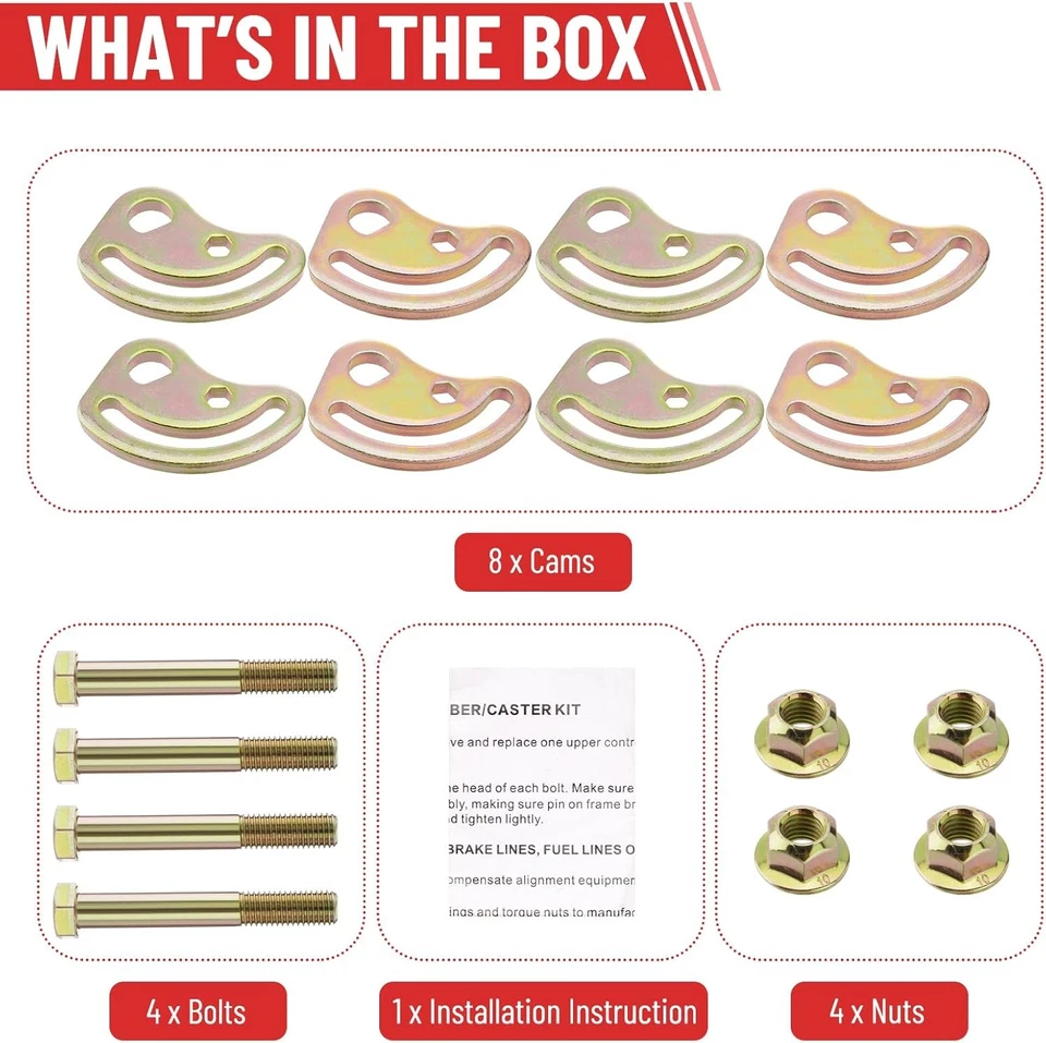 Front Alignment Camber Caster Cam Bolt Kit For Silverado 2500 HD 1999 2000-2018 - Image 3 of 4