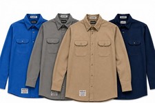 Bulwark FR Work Shirt Flame Resistant Long Sleeve Uniform Cotton Mens