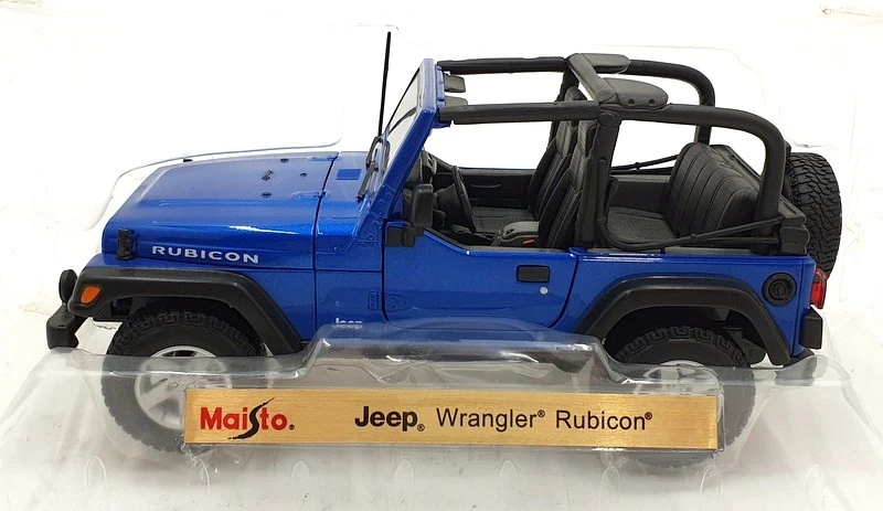 Maisto 1/18 Scale Diecast 31663 - Jeep Wrangler Rubicon - Blue — 第 3/4 张图片