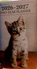 2026-2027 2-Year Pocket Planner Kitten For School, Work, Appointment