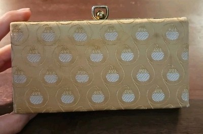 Vintage Gold Colored Small Pocket Book Purse With Mirror 1950s 