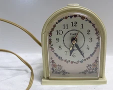 Vintage TIMEX Alarm Clock with Dial Model 7404-4A  USA Floral PARTS ONLY