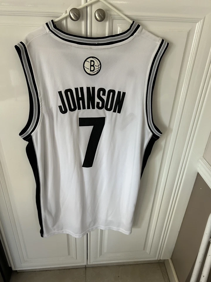 NWT - Joe Johnson #7 Men's Large Adidas Swingman Brooklyn Nets White NBA Jersey - Image 2 of 4