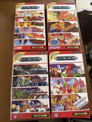COMPLETE JNNEX RETRO-BIT 8-BIT COLLECTION CARTS, FAMICOM & NES, INCLUDES ADAPTER