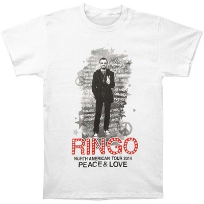 Men's Ringo Starr North American Tour 2014 Slim Fit T-shirt Large White