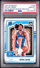 2024 PANINI DONRUSS OPTIC RATED ROOKIE PREVIEW #250 DILLON JONES PSA 10