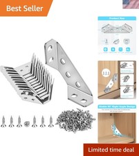 Durable 12-Pack Metal Corner Braces with Screws - Perfect for Wooden Furniture