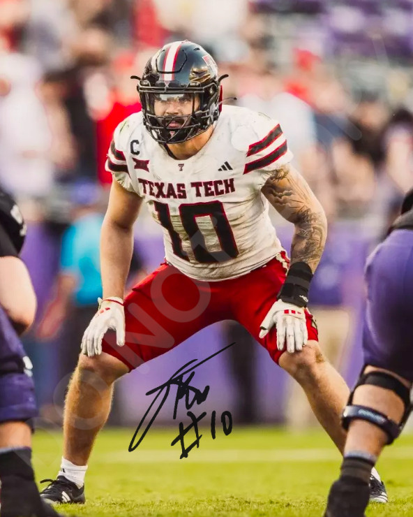 Jacob Rodriguez Auto 8x10 Photo Signed Reprint Texas Tech Red Raiders Defense