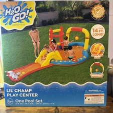 H2OGO Lil Champ Play Pool Center With Detachable Slide Kids Outdoor Summer Fun 