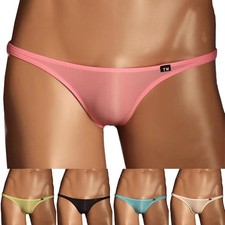 Men Solid Color Thin Breathable Soft Underwear Thong G String Lightweight Fit