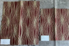 Lee Jofa Groundworks Ondule Crewel Red Fabric Remnant India Wool 18x16 & 13x12