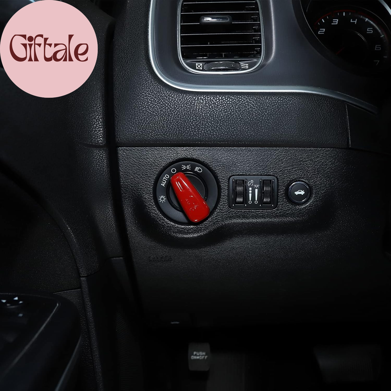 Headlight Control Switch Knob Cover Trim for 2015-2023 Dodge Challenger, for 201