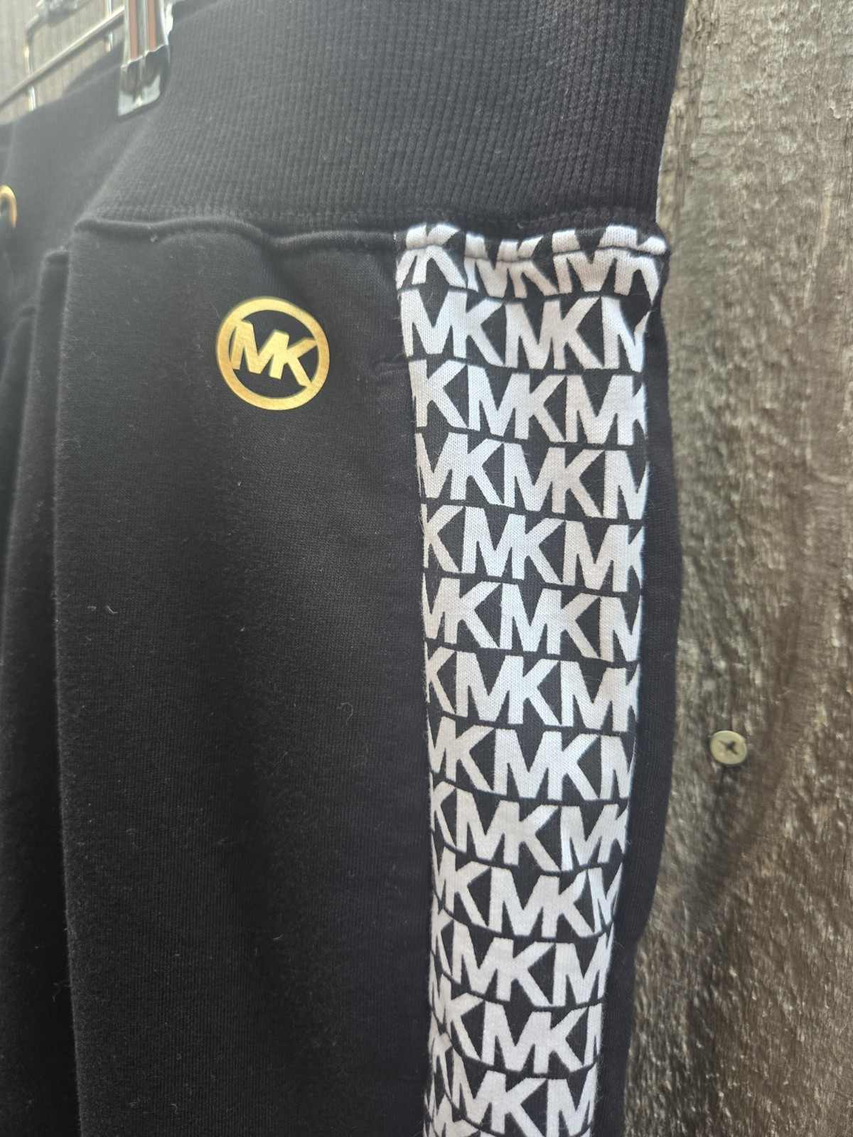 Michael Kors Women's Black Logo Jogger Pants Size M Drawstring Elastic Waist thumbnail 2