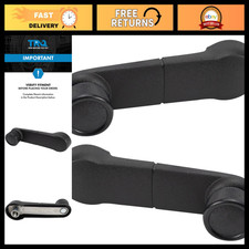 Metal Reinforced Window Crank Handle Set - Durable Black Replacement Hardware