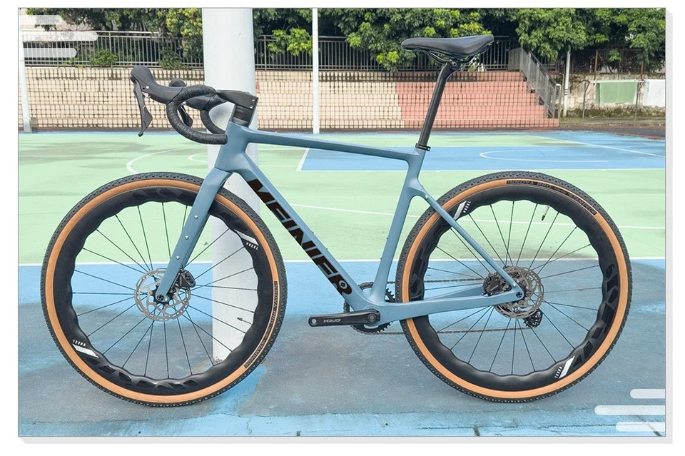 Gravel Carbon Bike Frame Straßenrennrad Disc Brake Fahrradrahmen mit Lenker Road - Bild 3 von 4