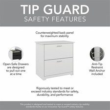 Cabot 2 Drawer Lateral File Cabinet in White - Engineered Wood