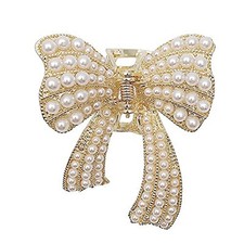 Pearl Hair Clip Butterfly Hair Barrette Elegant Metal Retro Hairpin for Women