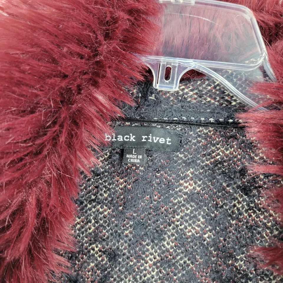 Cárdigan Damasco Tejido Difuso Declaración Cuello Piel Sintética Y2K Grunge Barroco M Foto 2 de 4