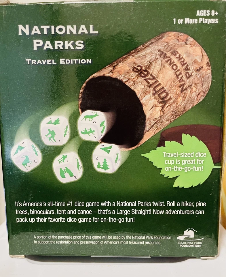 Yahtzee Parques Nacionales Edición de Viaje 2023 Nuevo Precintado Juego de Dados Regalo Foto 4 de 4