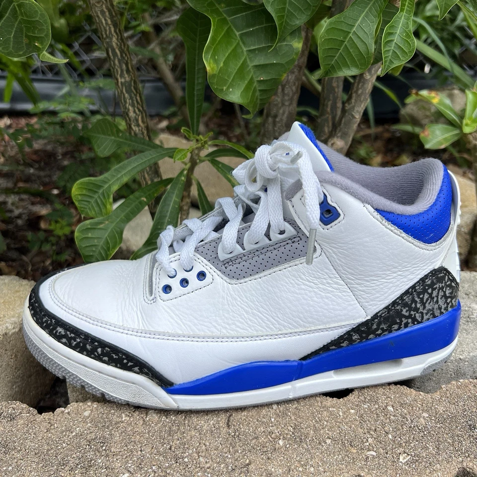 Air Jordan 3 Retro Mid Racer 蓝色白色 CT8532-145 男式运动鞋 8 码 — 第 2/4 张图片
