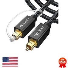 Optical Audio Cable 10ft Toslink Fiber Optic S/PDIF Digital 24K Gold Plated