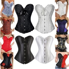 Damen Sexy Corsage übergröße Klassische Brokat Korsett Korsage Bustiers Corset
