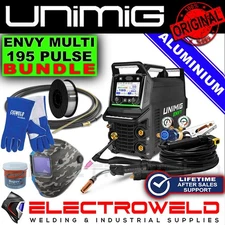 UNIMIG ENVY Multi 195 Pulse Welder Aluminium Bundle + Helmet Wire U11204