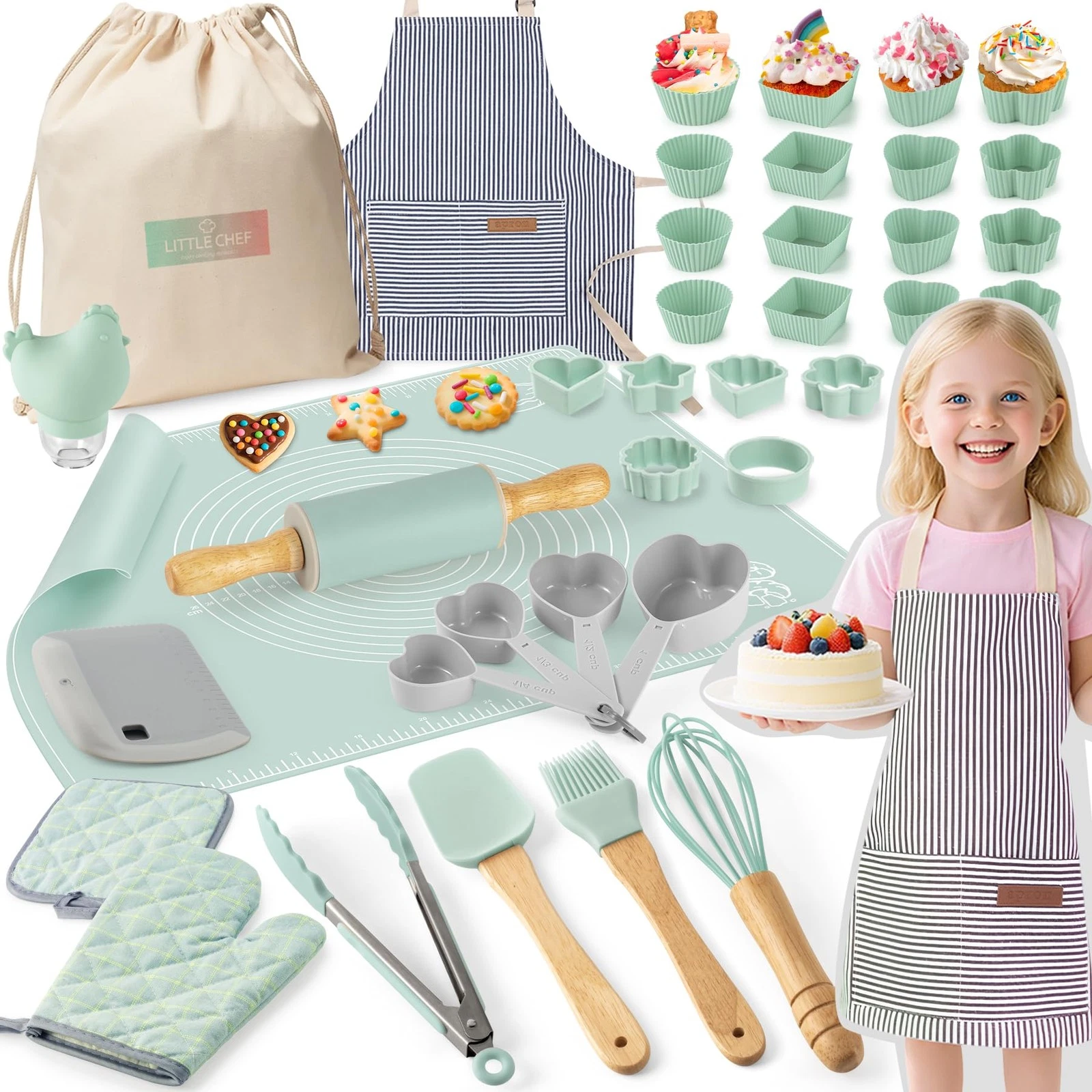 Ultimate Baking Kit for Kids - 38 Piece Kitchen Tools, Food Grade Silicone, B...