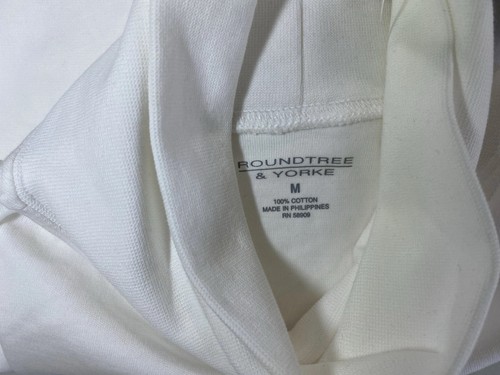 NEU - Größe M Herren Roundtree & Yorke Langarm Rollkragen Shirt Baumwolle weiß - Bild 8 von 8