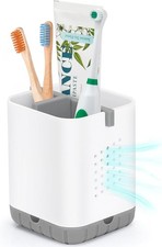 Detachable Toothbrush Holder Bathroom Organizer Storage Caddy 3 Slots White