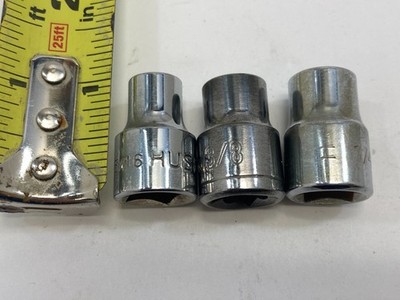 (3) Husky Sockets ~ 3/8'' Dr. ~ 1/4'',  5/16'',   3/8'',