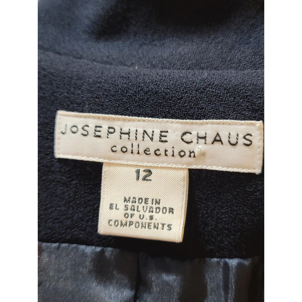 Traje Blazer y Skrit Josephine Chaus 2 Piezas Mujer 12 Azul 100% Lana Manga Larga Foto 3 de 4