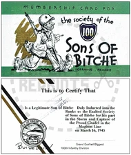 SONS OF BITCHE MEMBERSHIP CARD - VINTAGE REPRINT