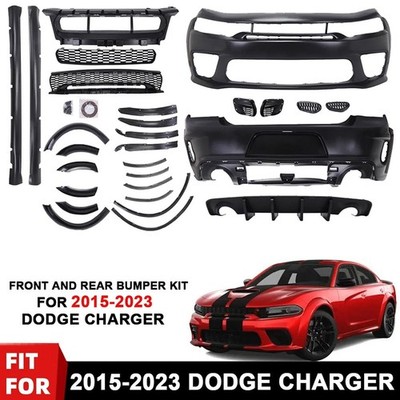 For 2015 - 2023 Dodge Charger Widebody Kit Front & Rear Bumper Hellcat Style NEW