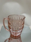 Jeannette Windsor Pink Depression Glass Water Pitcher Diamond Pattern Vintage
