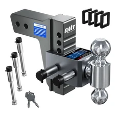 2.5" Receiver Adjustable Towing Hitch 6" Drop 360° Ball Mount 18500 lb Gray