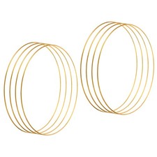 12" Dreamcatcher, 8pcs Metal Macrame Floral Garland Round Circle, Gold
