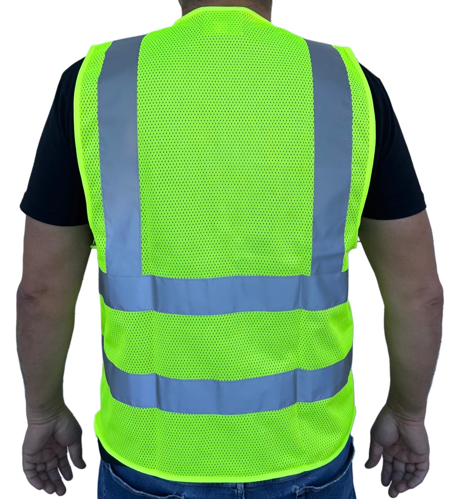 Crew All Mesh Yellow  High Visibility Safety Vest With 2 Pockets image 4