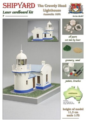 Shipyard Leuchtturm Crowdy Head Lighthouse Australien 1878 Laser Kartonbausatz