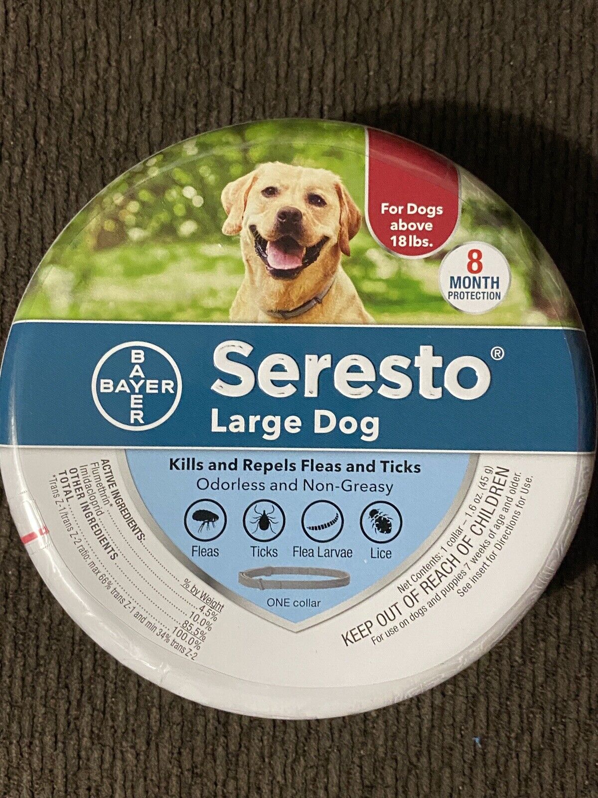 Bayer Seresto For Dogs 18lbs And above - Large Dog Authentic