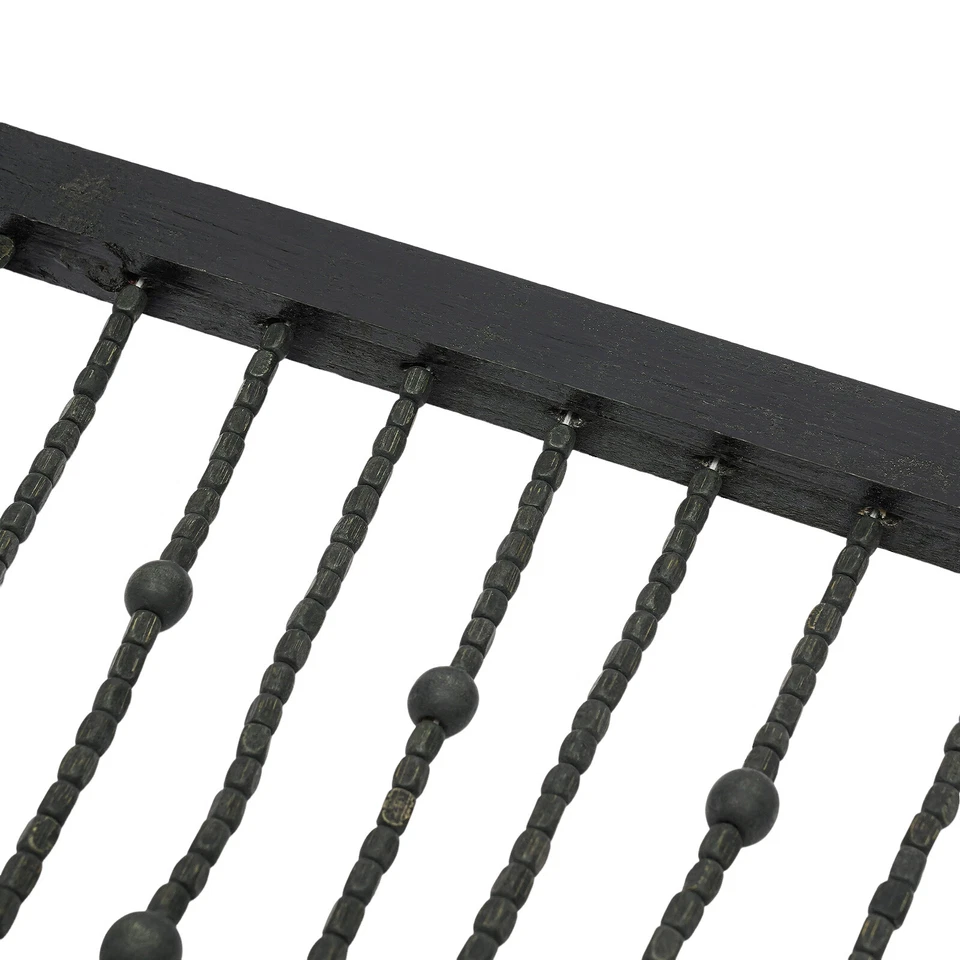 Natural Wood Black Door Curtain Beads, Front Door Decor Doorway Beads Curtains - Image 2 of 4