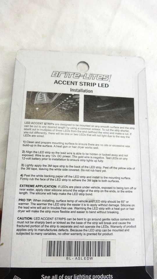 Bluhm Enterprises BL-ASLEDW Luz de Acento LED 36" Tira Corte a Ajuste - Blanco Foto 2 de 2