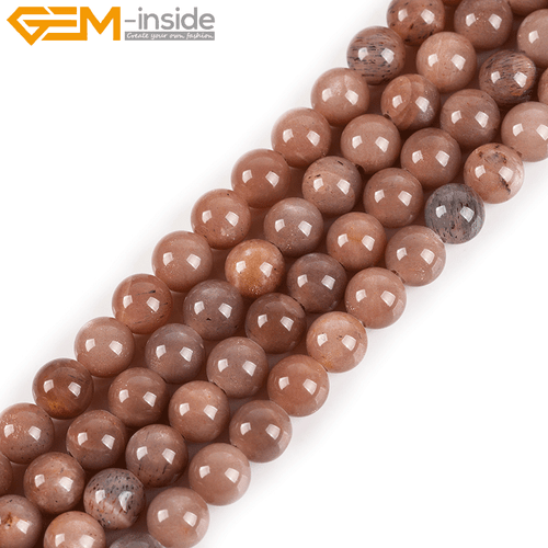 Natural Sunstone Round Loose Beads 15" Big Hole Stone Beads Jewelry Making Craft - Picture 20 of 34