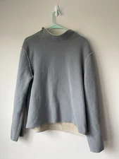 Anthropologie Dylon Sweatshirt Women’s Size large Sweater Pullover Gray Cozy Fur