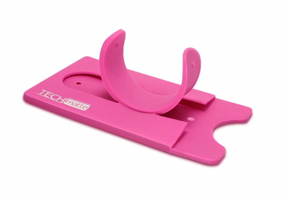 Porta-Cartão/Clipe de Dinheiro/Suporte para Telefone TechMatte Stick on Wallet (Pacote com 2, Rosa) - Imagem 4 de 4